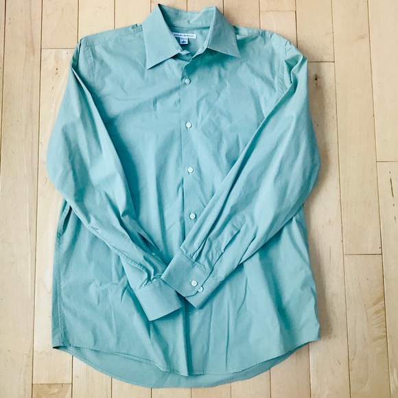 🎁 3/$10 BANANA REPUBLIC GREEN BUTTON DOWN SIZE L - Picture 3 of 5